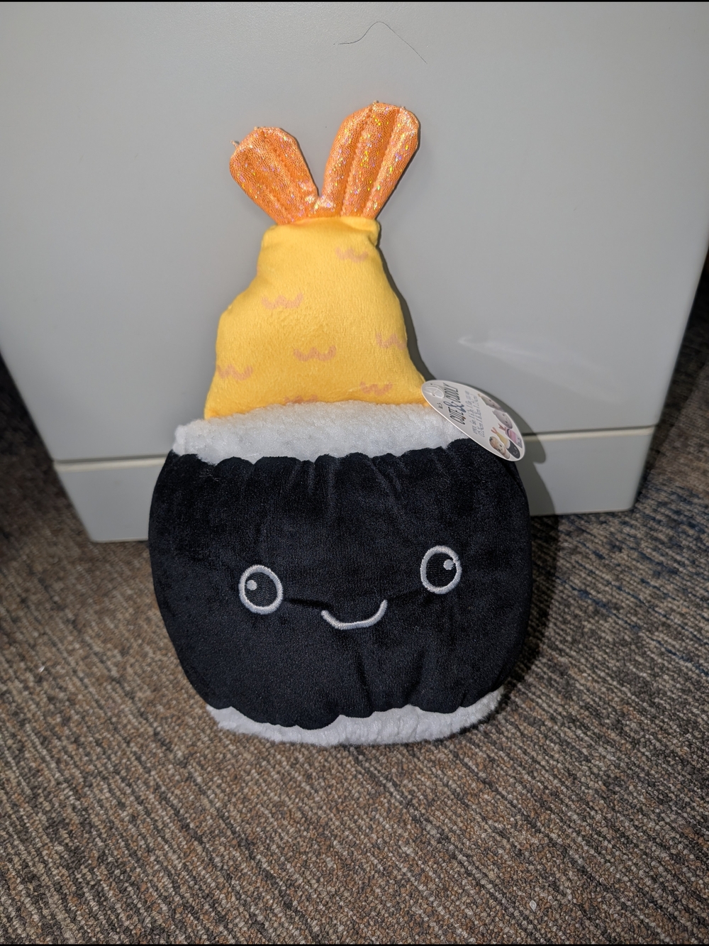 Plush Sushi Roll Toy - Black, Yellow & Orange